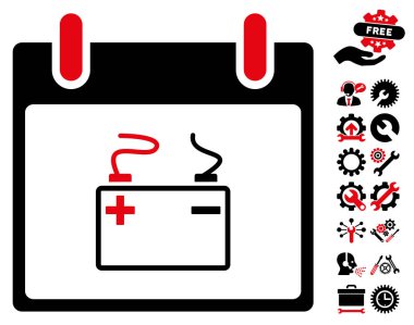 Akümülatör takvim gün vektör simge Bonus ile