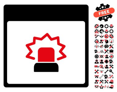 Bonus ile uyarı takvim sayfası vektör simgesi