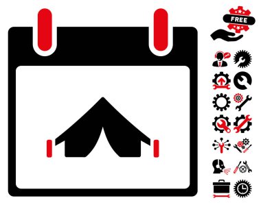 Bonus ile kamp takvim gün vektör simgesi