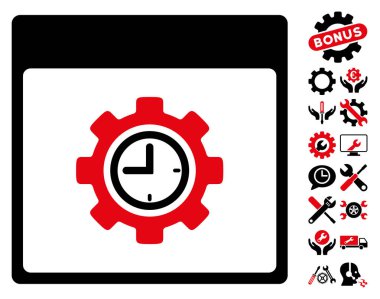 Saat yapılandırma dişli takvim sayfası vektör simgesi Bonus ile