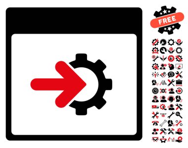 COG Tümleştirme takvim sayfası vektör simge Bonus ile