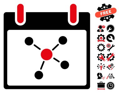 Bonus ile bağlantıları takvim gün vektör simgesi