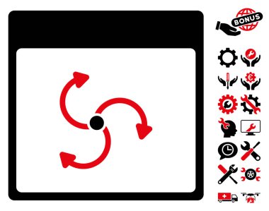 Bonus ile Siklon takvim sayfası vektör simgesi