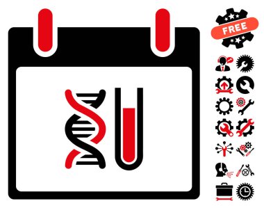 Bonus ile DNA analizi takvim gün vektör simgesi