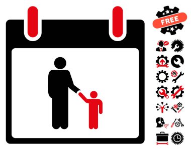 Bonus ile babası takvim günü vektör simgesi