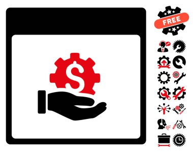 Finansal kalkınma el takvim sayfası vektör simgesi Bonus ile