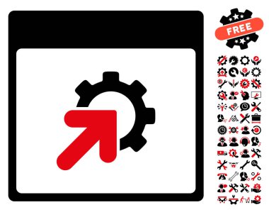 Entegrasyon takvim sayfası vektör simge Bonus ile dişli