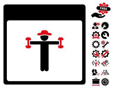 Beyefendi Fitness takvim sayfası vektör simge Bonus ile