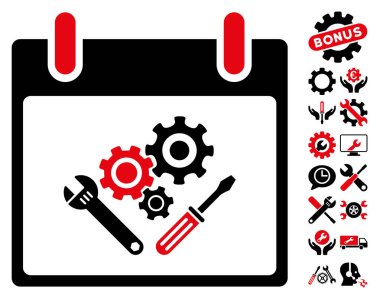 Araç Araçlar takvim gün vektör simgesi Bonus ile