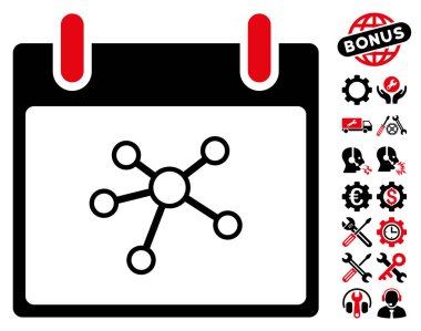 Bonus ile bağlantıları takvim gün vektör simgesi