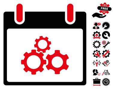 Bonus ile Mekanik vites takvim gün vektör simgesi