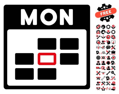 Bonus ile Pazartesi takvim kılavuz vektör simgesi