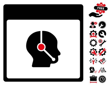 Telefonla satış operatör takvim sayfası vektör simge Bonus ile