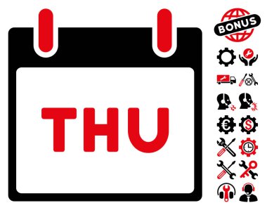 Perşembe Bonus ile sayfa vektör simge takvim