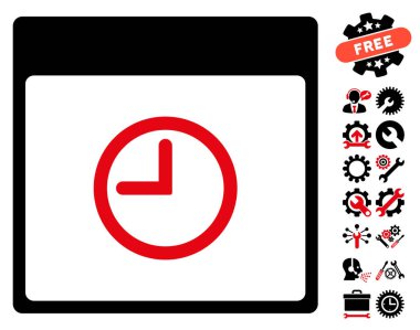 Saat takvim sayfası vektör simge Bonus ile