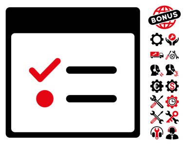 Yapılacaklar öğeleri sayfa vektör simge Bonus ile takvim