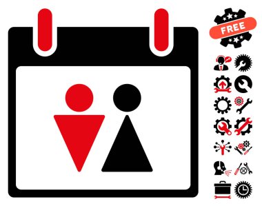 Tuvalet takvim gün vektör simgesi Bonus ile