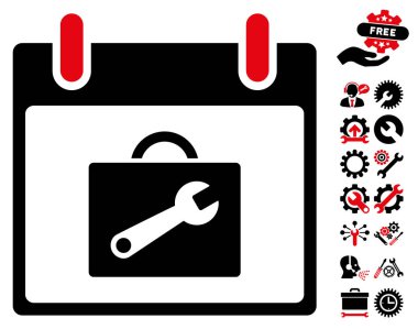 Araç kutusu takvim gün vektör simgesi Bonus ile