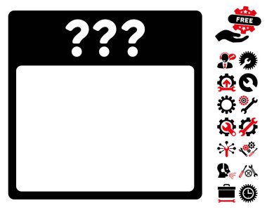 Bonus ile bilinmeyen takvim sayfası vektör simgesi