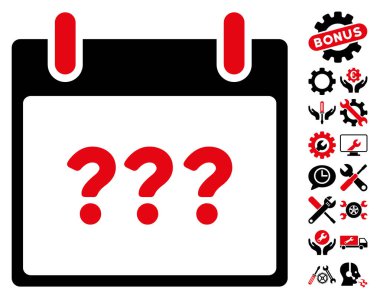 Bonus ile bilinmeyen gün takvim sayfası vektör simgesi