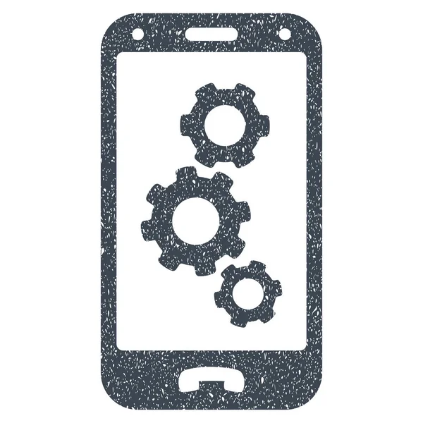 Configurações do smartphone Grainy Texture Icon — Vetor de Stock