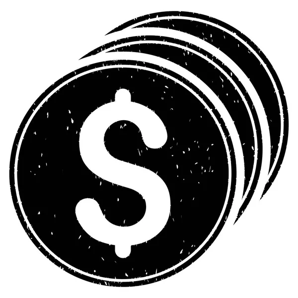 Ikona zrnitá struktura mince dolaru — Stockový vektor