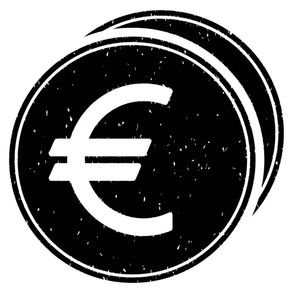 Euro munten korrelige textuur pictogram — Stockvector