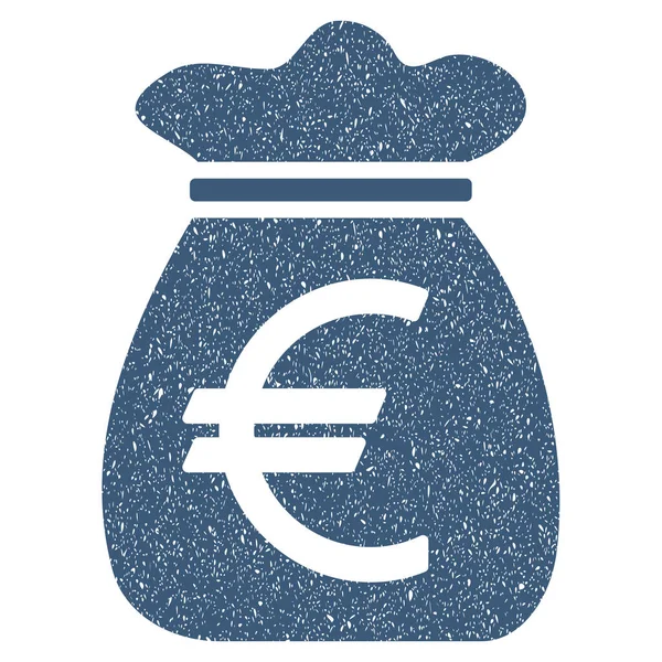 Euron pengar väska grynig konsistens ikonen — Stock vektor