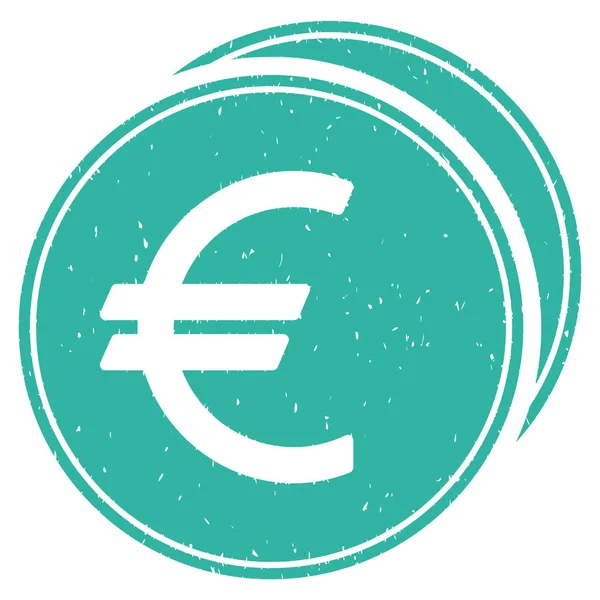 Euro moedas ícone de textura de grão —  Vetores de Stock