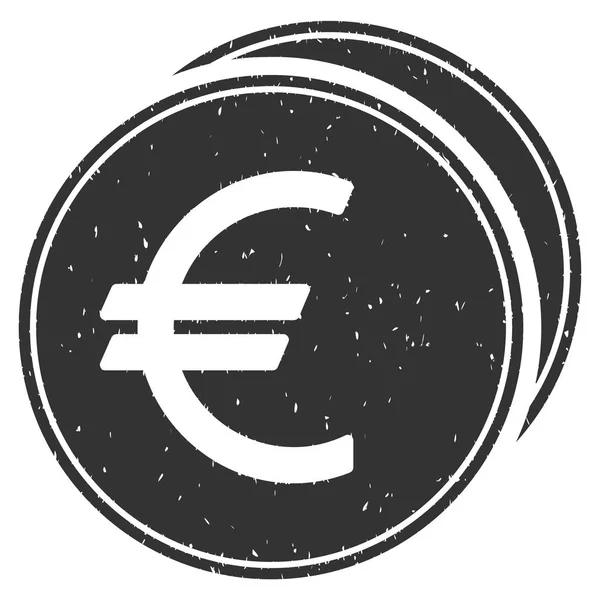 Euro Coins Grainy Texture Icon — Stock Vector