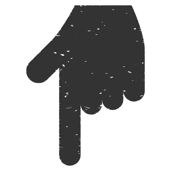 Icona a mano puntatore giù texture granulosa — Vettoriale Stock