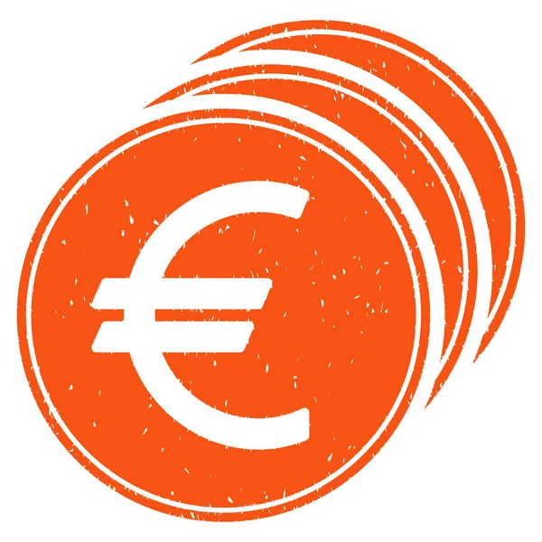 Euro Monedas Grainy Texture Icono — Archivo Imágenes Vectoriales