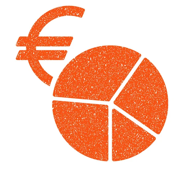 Euro Currency Pie Chart Grainy Texture Icon — Stock Vector