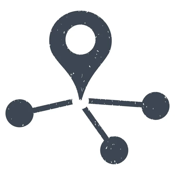Karte Marker Netzwerk körnige Textur Symbol — Stockvektor