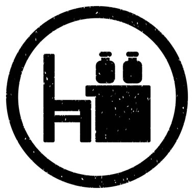 Eczacı masası grenli simgesi yuvarlak