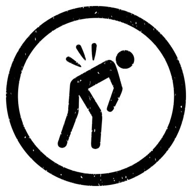 Sırt ağrısı grenli simgesi yuvarlak