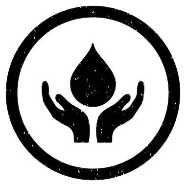 Kan bağışı yuvarlak grenli simgesi eller