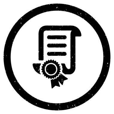 Kaydırma belge grenli simgesi yuvarlak sertifikalı