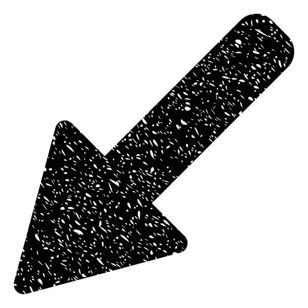 Icona di texture granulosa freccia sinistra verso il basso — Vettoriale Stock