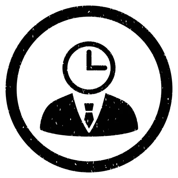 Administrador de tiempo redondeado Grainy Icono — Vector de stock