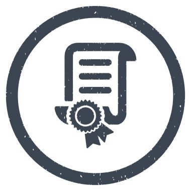 Kaydırma belge grenli simgesi yuvarlak sertifikalı