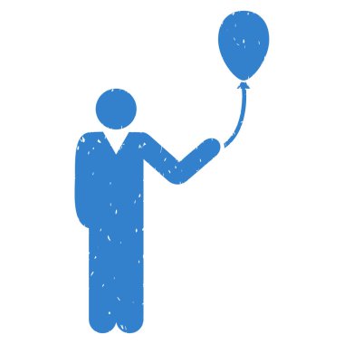 Tatil balon grenli doku simgesi olan adam