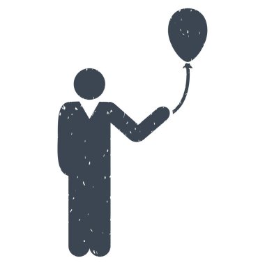 Tatil balon grenli doku simgesi olan adam