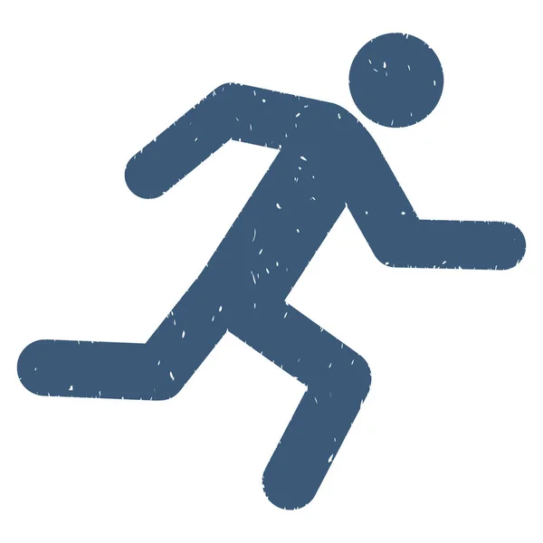 Running Man Grainy Texture Icon — Stock Vector