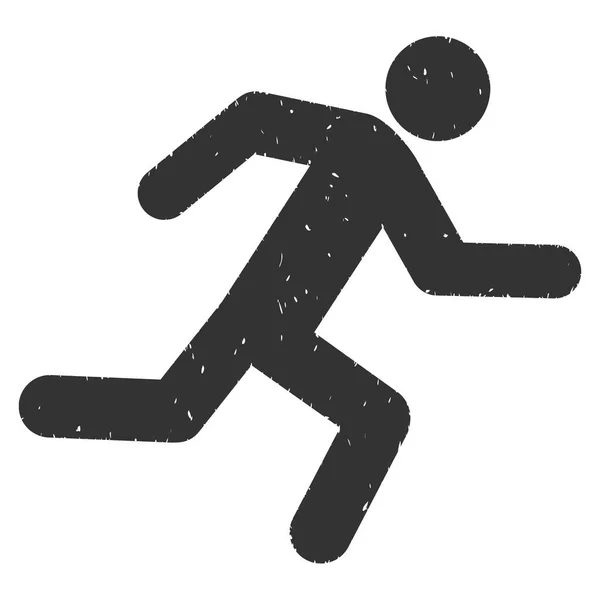 Hombre corriendo Grainy Texture Icon — Vector de stock