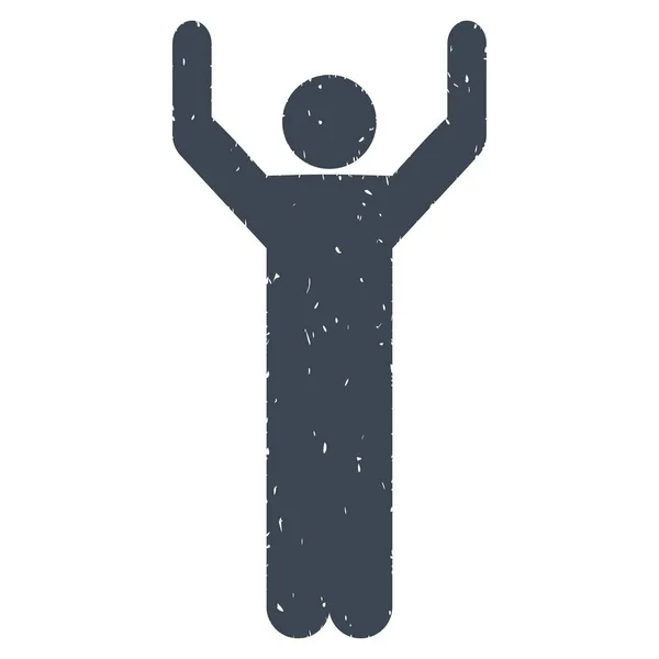 Hände hoch posieren körniges Textur-Symbol — Stockvektor