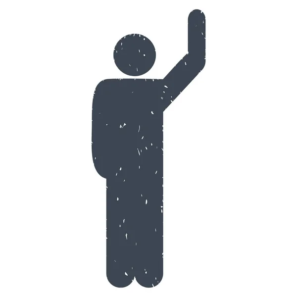 Hitchhike Pose Grainy Texture Icono — Vector de stock