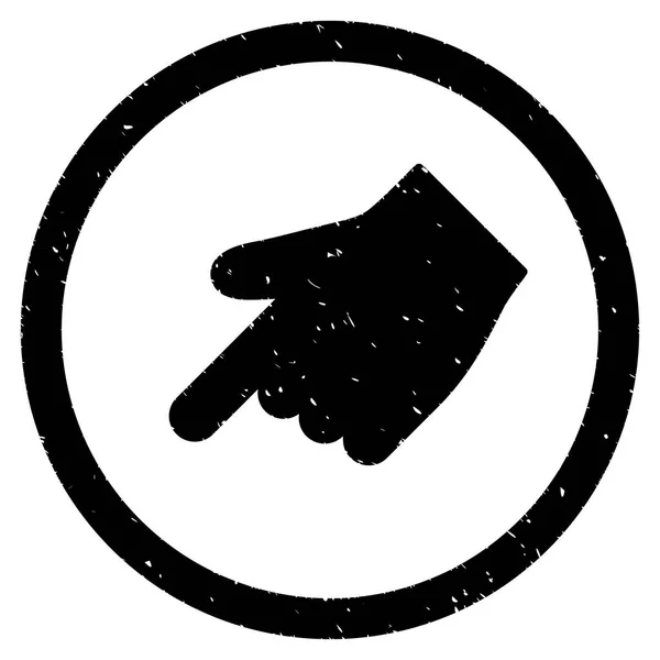 Palec wskazujący lewej w dół kierunku ikona pieczątka — Wektor stockowy