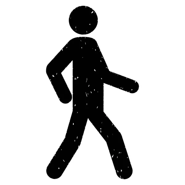 Wandern Mann körnige Textur Symbol — Stockvektor