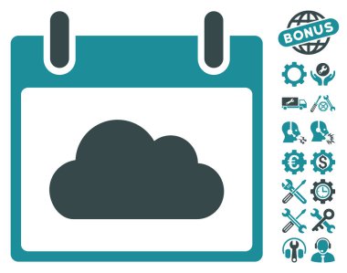 Bonus ile bulut takvim gün vektör simgesi